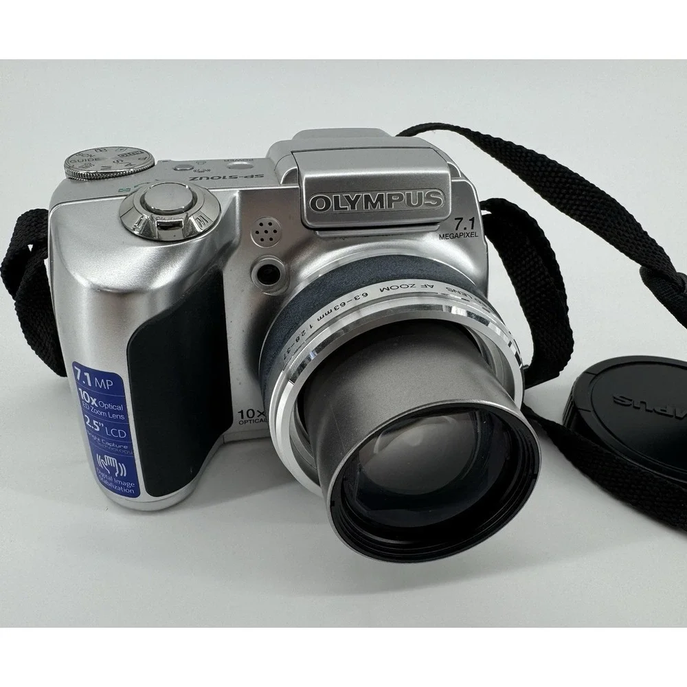 Olympus SP-510 UZ 10X Zoom 7.1MP Digital Camera Silver With Box Tested & Working